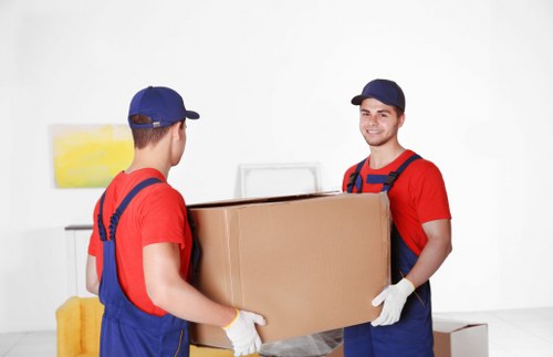 Packed moving boxes prepared for a Norbiton home relocation
