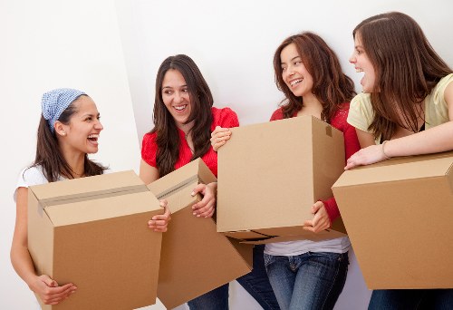 Customer moving storage items safely inside a clean storage facility