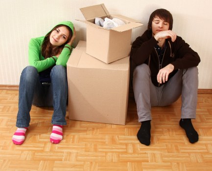 Packed belongings ready for short-term storage in Norbiton